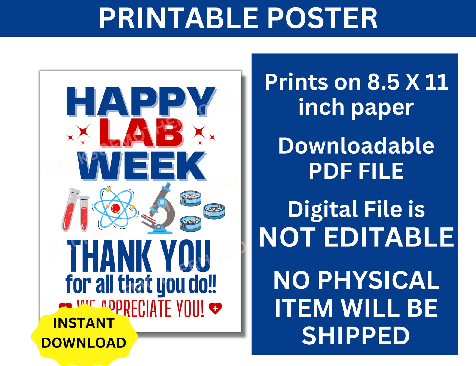 Lab Week Printable Poster, Medical Laboratory Professionals Week Poster ...
