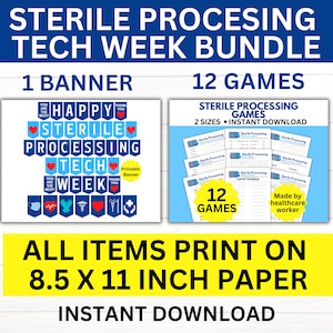 Utskrivbart paket för steril bearbetningsteknikveckan, SPD-teknikveckan, Central Service Tech Week, present till steril bearbetningstekniker, SPD-uppskattning