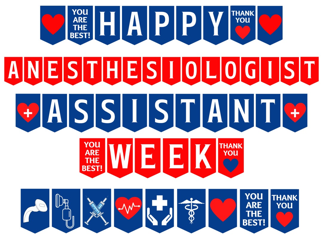 Anesthesiologist Assistant Week Printable Banner Happy AA Etsy