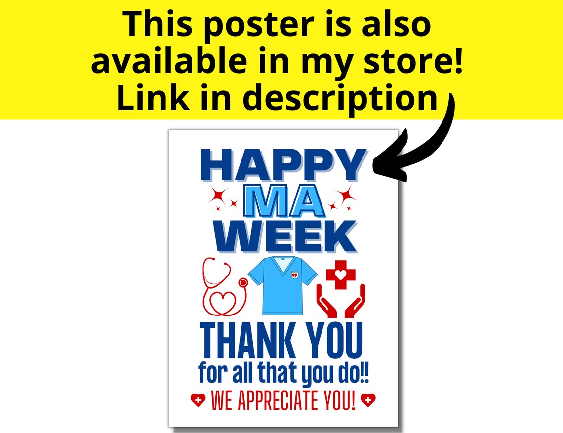 Medical Assistant Week Printable Banner, Happy MA Week, Medical ...