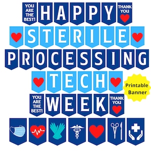 Sterile Processing Tech Week Printable Banner, SPD Tech Week, Central Service Tech Week, Sterile Processing Tech Week, SPD Appreciation