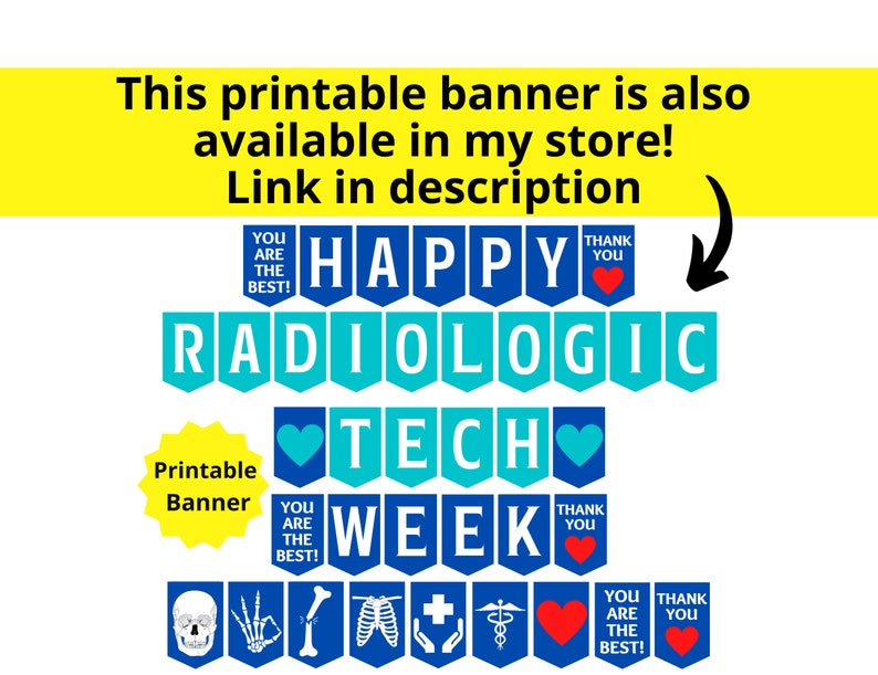 Tech Week Printable Labels Rad Tech Week Printable Poster, Radiologic Tech Week Sign, Rad Tech ...