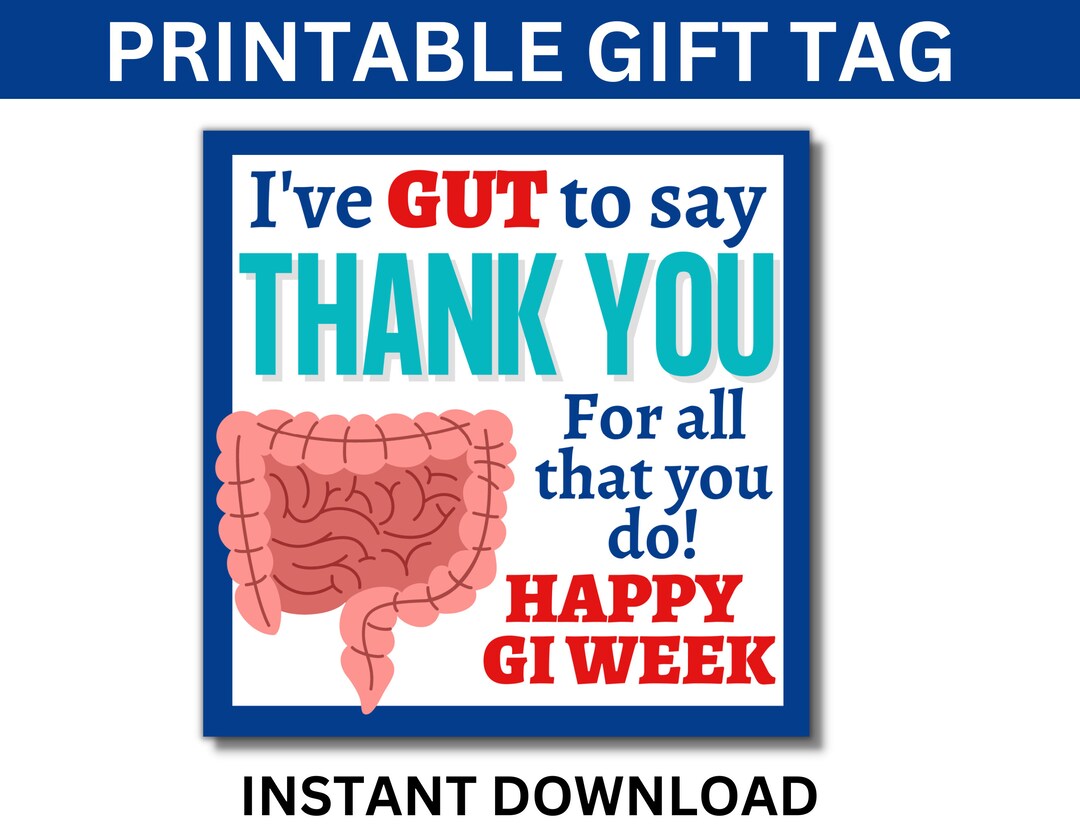 Happy GI Week Printable Gift Tags, Gastroenterology Week, GI Nurse Gift