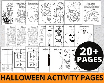 Halloween Activity Pages Printable, Halloween Activity Book, Halloween Activity Sheets, Halloween Activity Book for Kids, Kid Coloring Sheet