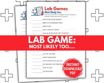 Lab Week Games Printable: Most Likely Too, Medical Lab Activity (Digital Download)