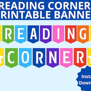 Reading Corner Banner Printable, Reading Corner Decoration Printable, Reading Corner Decor, Reading Nook, School Banner, Reading Sign