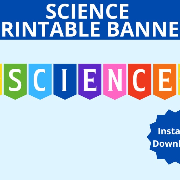 Science Banner Printable, Science Classroom Banner, Science Teacher, School Decoration Printable, Science Decoration, Science Sign, Science