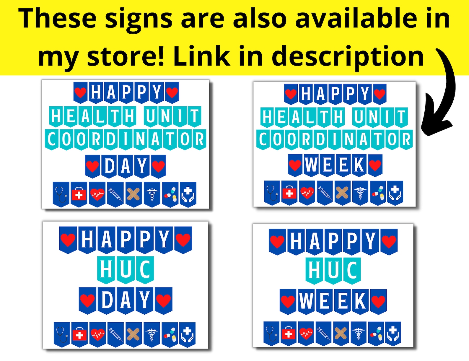 Health Unit Coordinator Day Printable Banner Happy HUC Day Etsy Canada