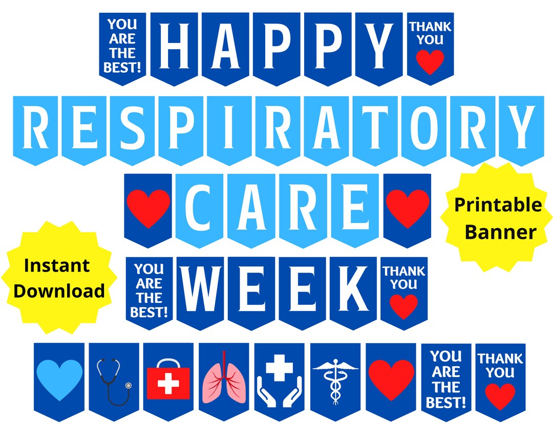 Respiratory Care Week Printable Banner Happy Respiratory Etsy