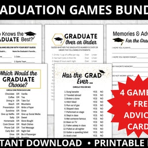 Graduation Party Games Bundle, Multiple Graduation Games Printables, Graduation Instant Downloads, Graduation Game Ideas