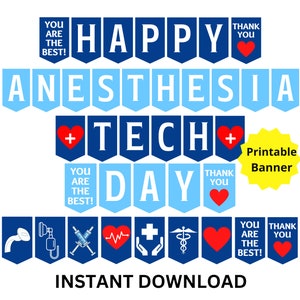 Anesthesia Tech Day Printable Banner, Anesthesia Technician Day Sign, Anesthesia Tech Appreciation Day, Anesthesia Tech Gift, Anesthesia
