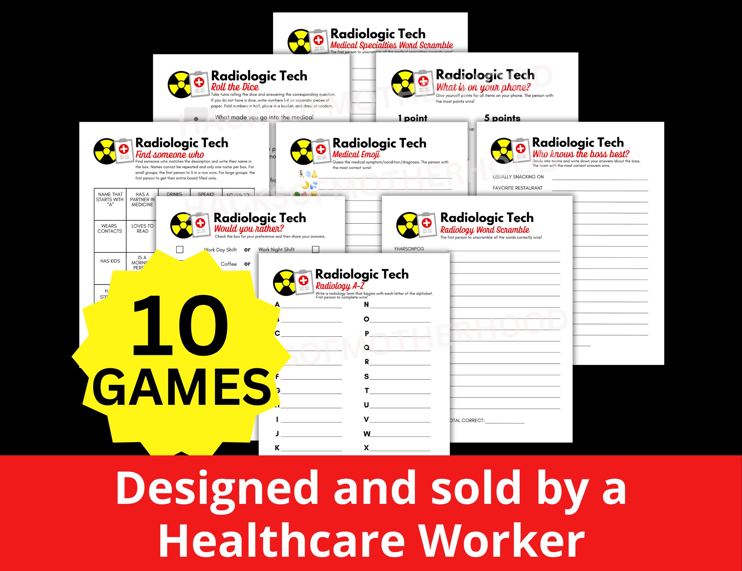 Rad Tech Game Bundle, Radiologic Tech Week, Rad Tech Appreciation ...