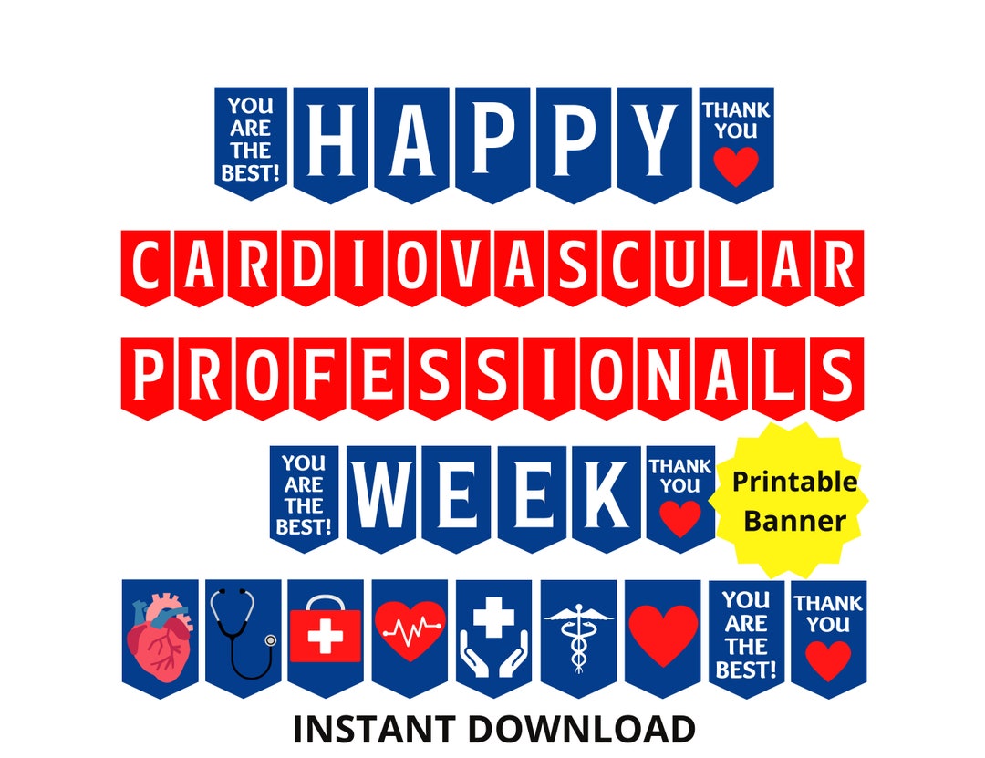 Cardiovascular Professionals Week Printable Banner, Happy CVT Week Sign