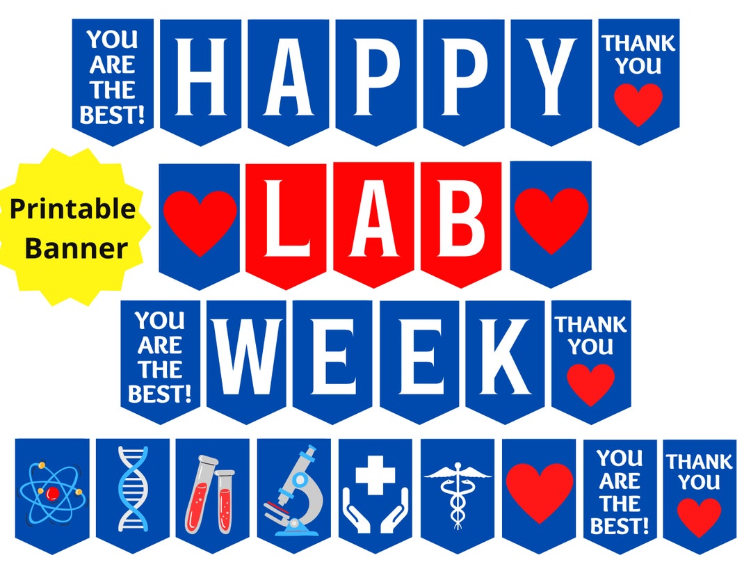 Happy Lab Week Printable Sign, Medical Laboratory Professionals Week