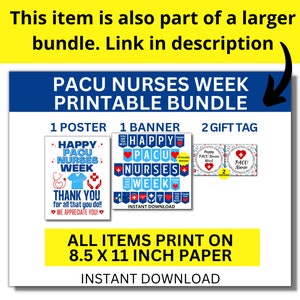 PACU Nurses Week Printable Banner, Perianesthesia Nurse Week Sign ...