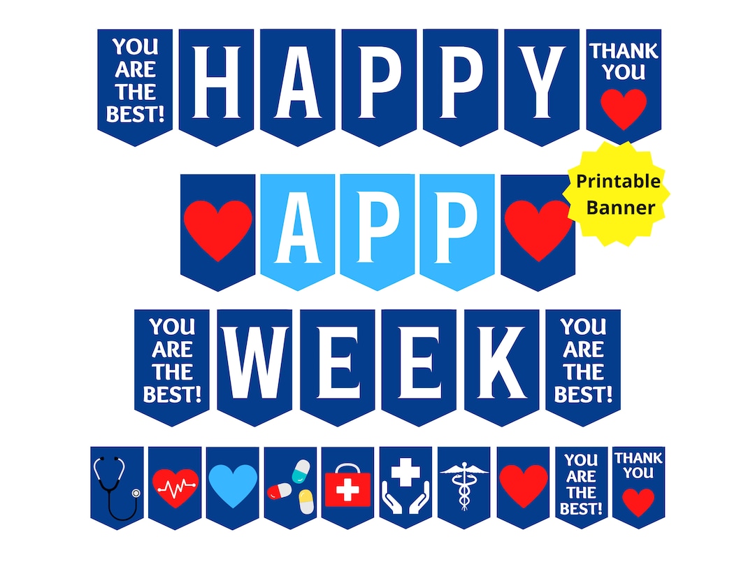 Advanced practice provider week printable sign happy app week banner