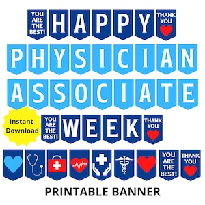 Physician Associate Printable Banner, PA Week Sign, Physician Associate Gift, Physician Assistant, Medical Banner, PA thank you