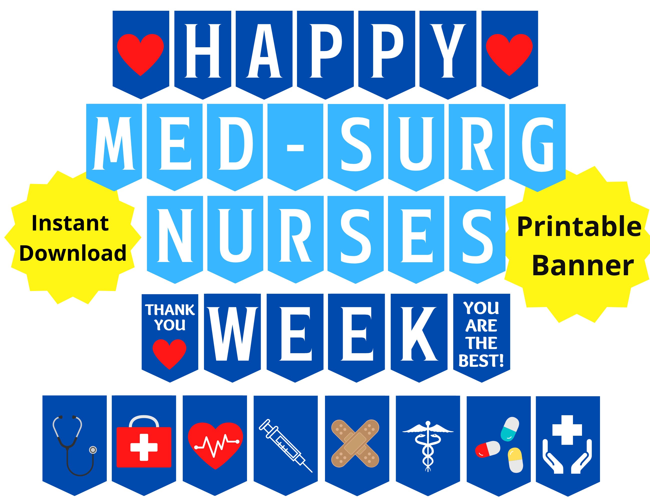 Medical Surgical Nurses Week Printable Banner Medsurg Nurses Etsy