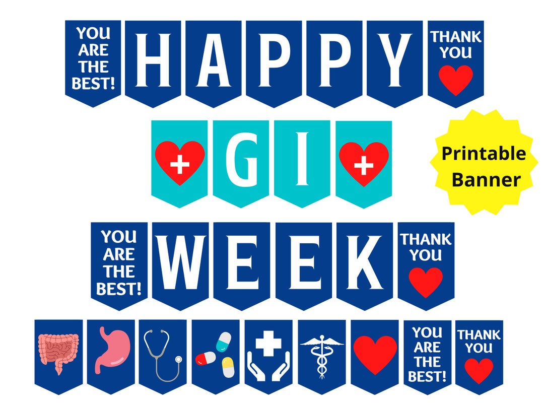 Happy GI Week Printable Banner Gastroenterology Week GI Etsy