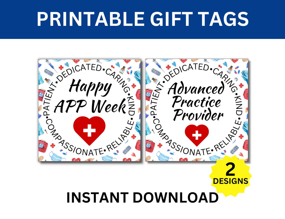 Advanced practice provider week printable gift tags happy app week