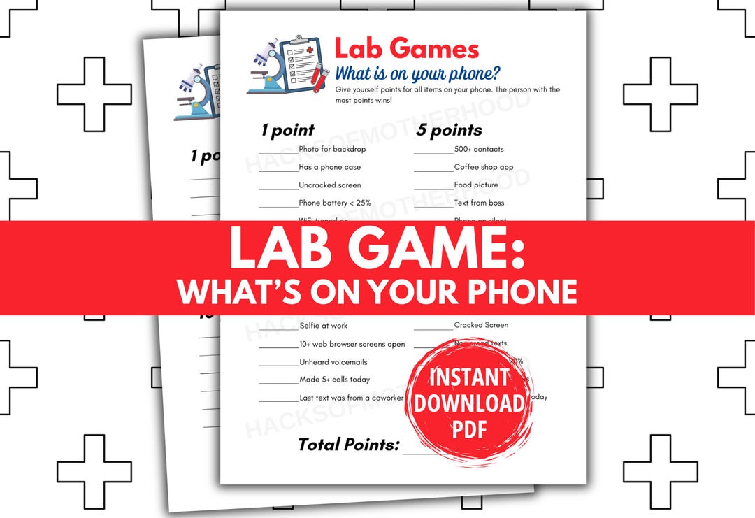 Lab Week Games Printable Lab Games What's on Your Phone Lab Week ...