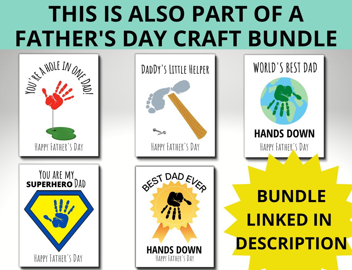 Father's Day Footprint Craft Printable Dad Papa &amp; - Etsy