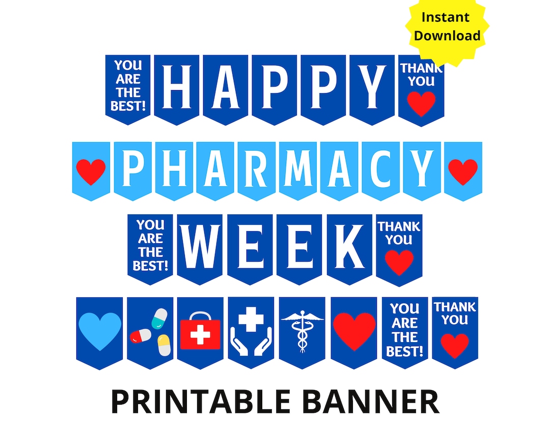 Pharmacy Week Printable Banner, Happy Pharmacy Week Banner, Pharmacist Appreciation, Medical
