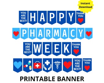 Pharmacy Week Printable Banner, Happy Pharmacy Week Banner, Pharmacist Appreciation, Medical Pharmacy Banner, Pharmacist Thank you, Medical