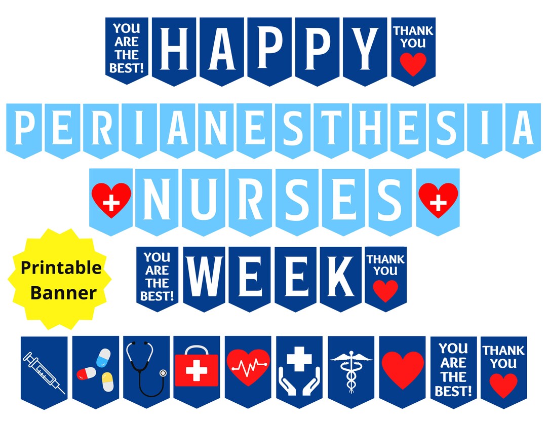 Perianesthesia Nurses Week Printable Banner Perianesthesia Etsy