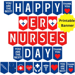 Emergency Nurses Day Printable Banner, ER Nurse Day Sign, Emergency Nurse Appreciation Week, ED Nurses Day, Emergency Room, Emergency RN