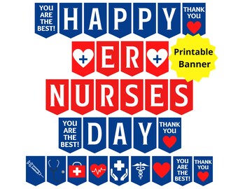 Emergency Nurses Day Printable Banner, ER Nurse Day Sign, Emergency Nurse Appreciation Week, ED Nurses Day, Emergency Room, Emergency RN