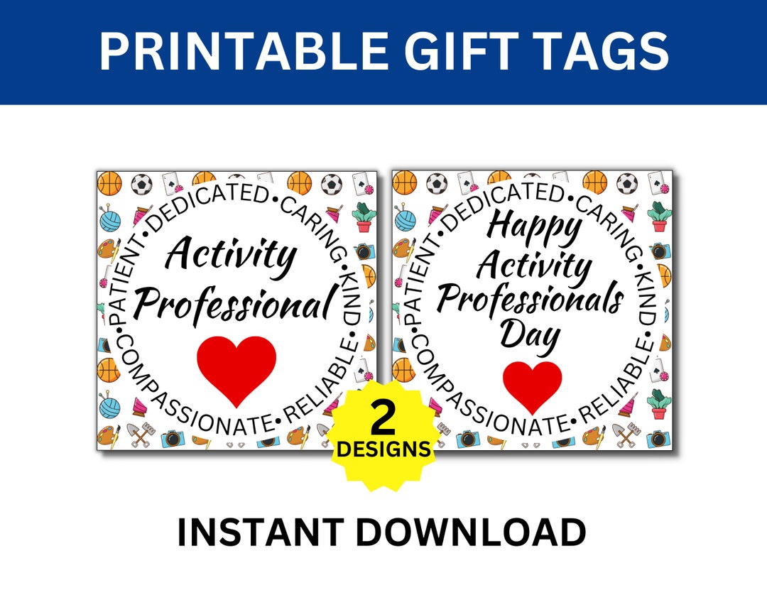 Activity Professionals Day Printable Gift Tag, Activity Professionals