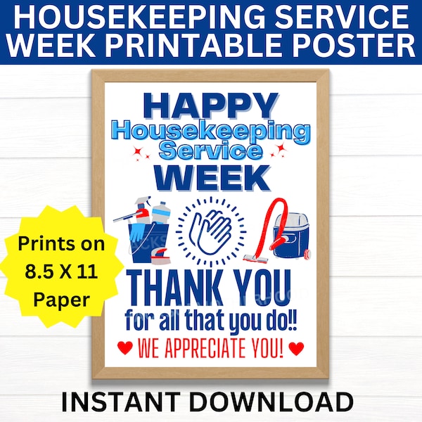 Housekeeping Week Posters - Etsy