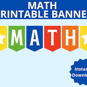 Math Banner Printable, Math Classroom Banner, Math Teacher, School Decoration Printable, Math Decoration, Math Corner, Math Sign, Math Art