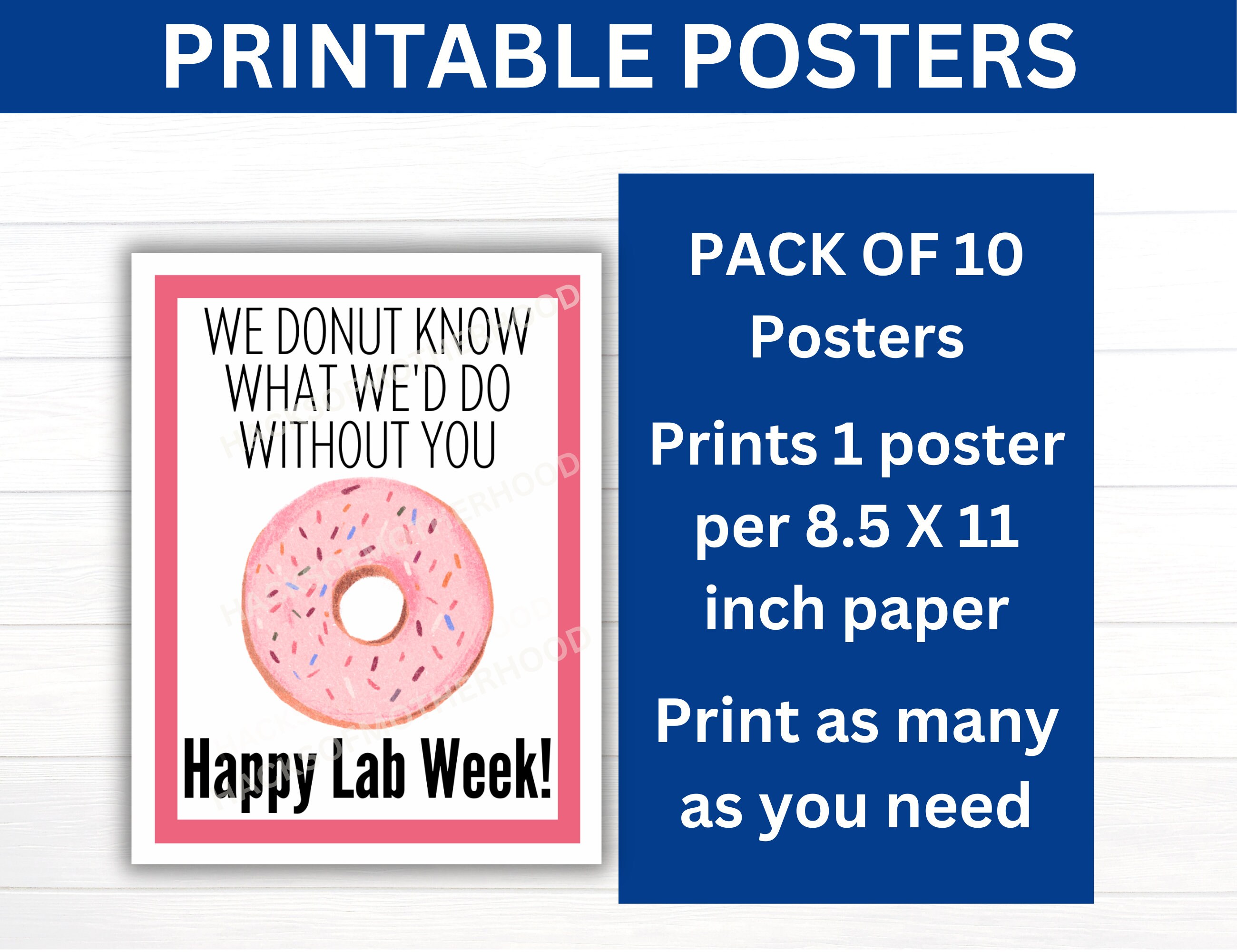 Funny Lab Week Printable Poster Bundle, Medical Laboratory ...