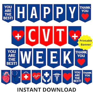 CVT Week Printable Banner, Cardiovascular Professionals Sign, Cardiovascular Technician, Heart Team Appreciation Week