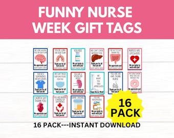 Nurses Week Printable Gift Tag Bundle, Nurses Week Gifts, Nurse Appreciation Week, Nurse Thank you, RN Appreciation, Registered Nurse