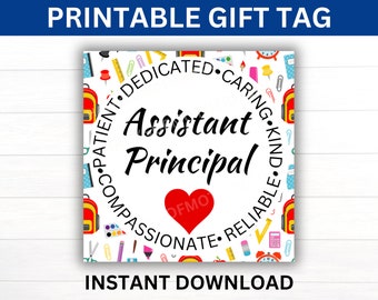Etichetta regalo stampabile per la Settimana del Vicepreside, Settimana del Vicepreside, Regalo per il Vicepreside, Apprezzamento del Vicepreside, Regalo per il Preside