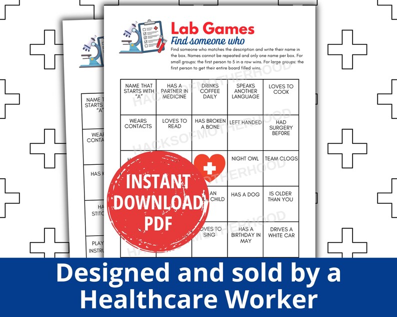 Lab Week Games Printable Lab Games Find Someone Who Lab Games Lab Week ...