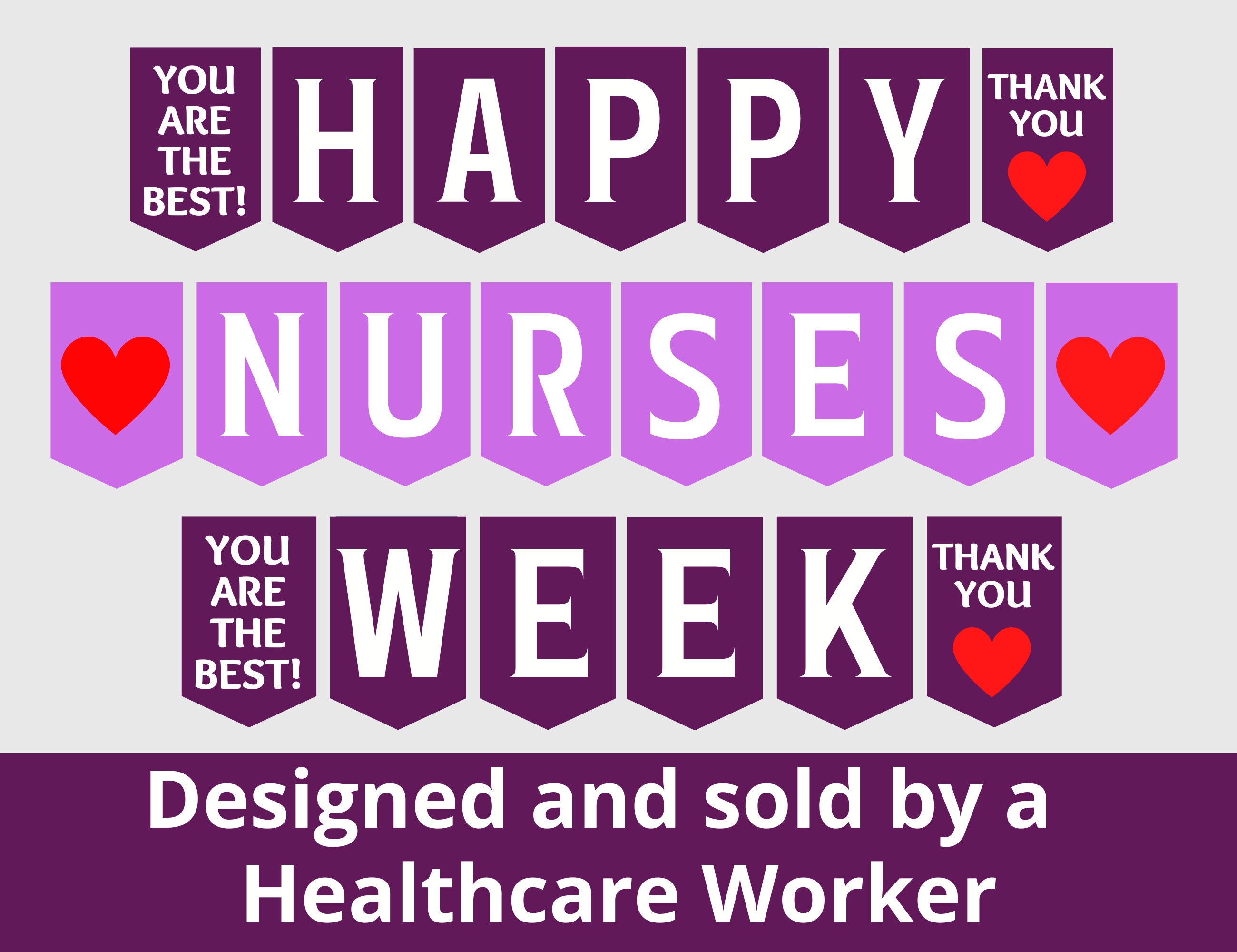 Nurses Week Printable Banner Happy Nurses Week Sign Nurse Etsy