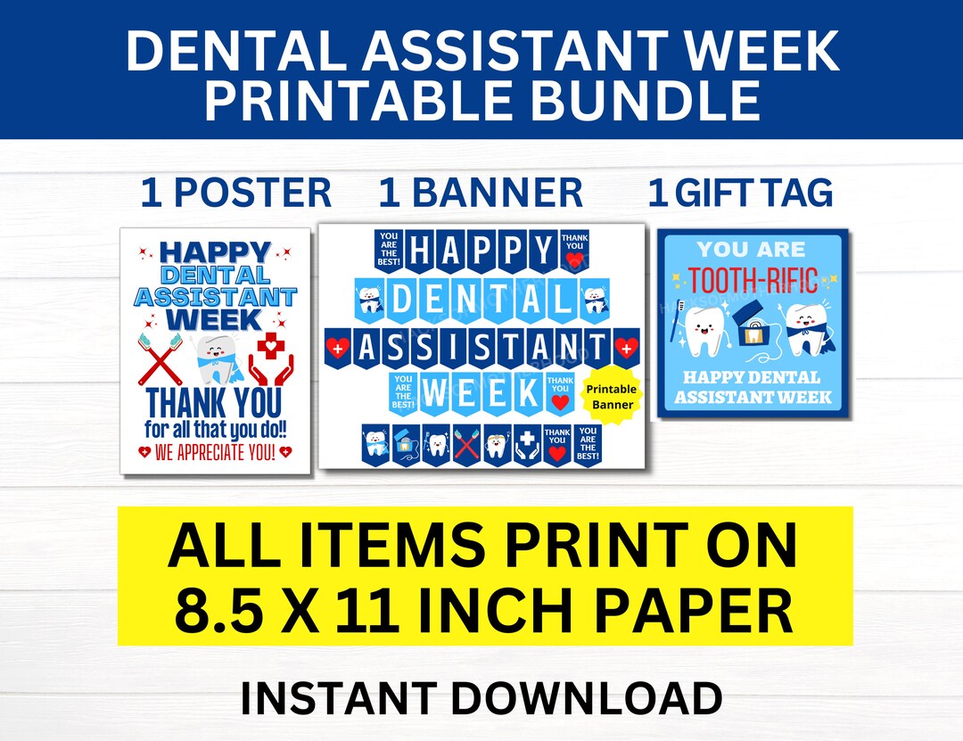Dental Assistant Week Bundle, Happy Dental Assistant Week Sign, Dental