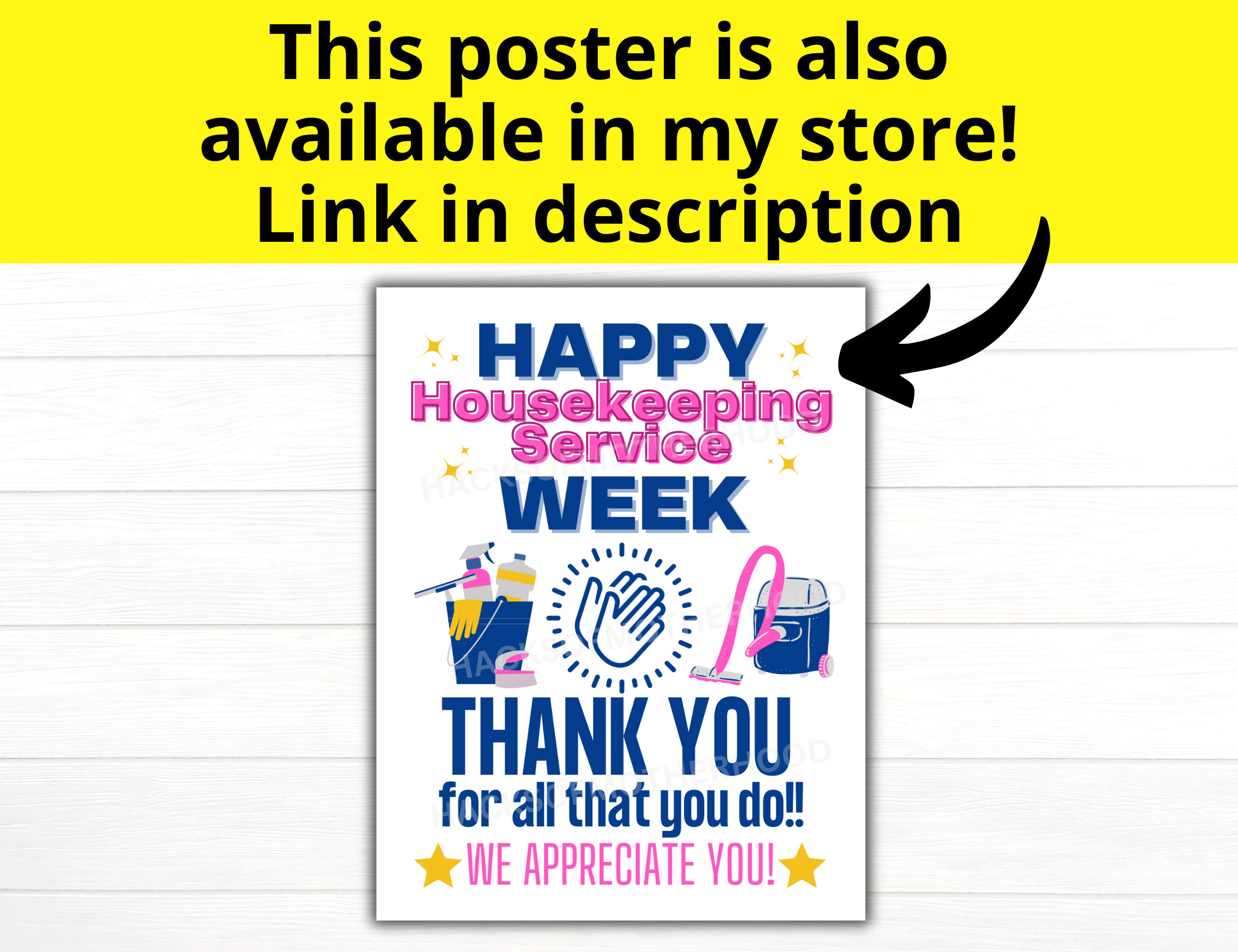 Housekeeping Service Week Printable Poster, Housekeeper Week Sign ...