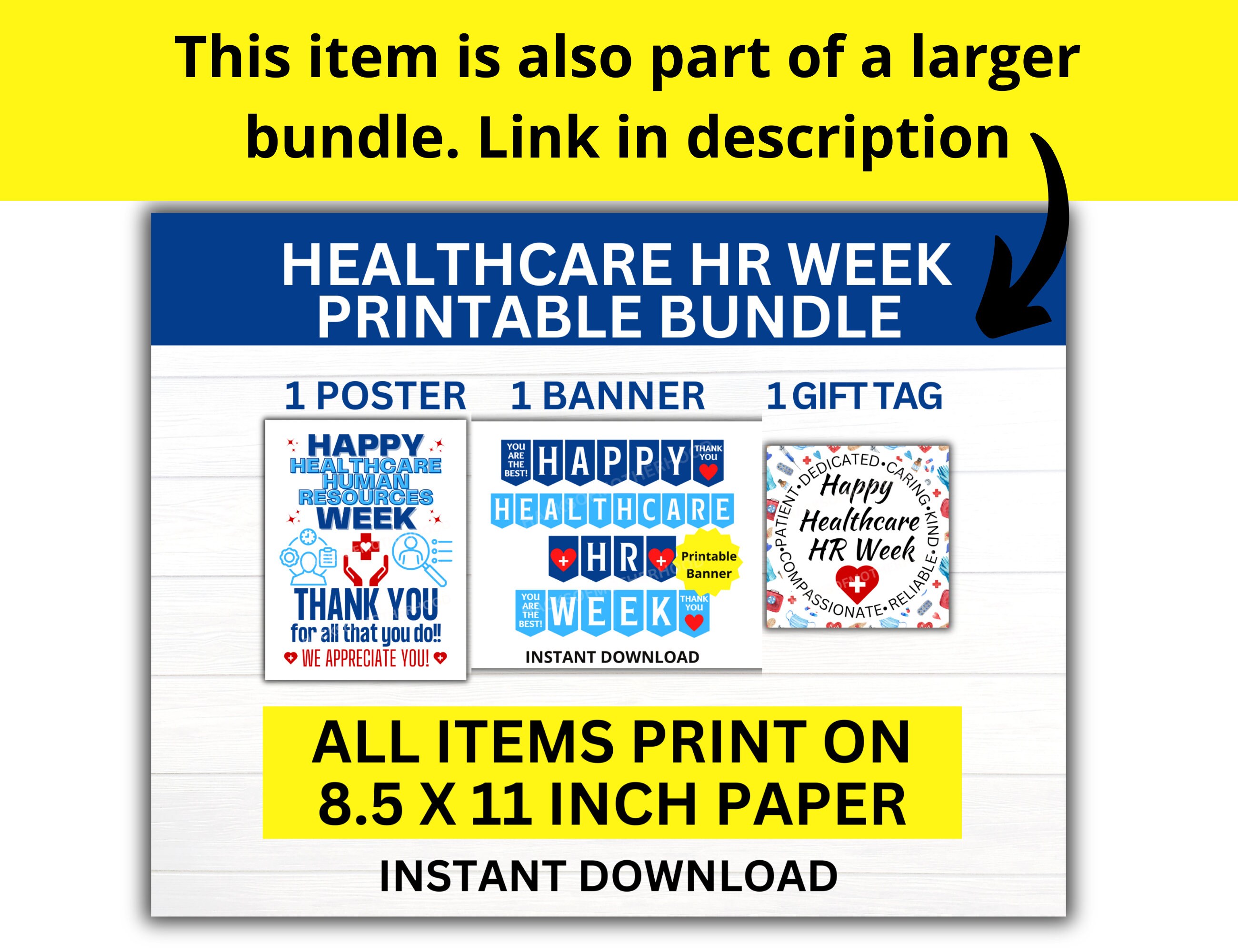 Healthcare Human Resources Printable Poster, Happy Healthcare HR Week ...