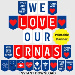 CRNA Week Printable Banner, We Love our CRNAS Sign, Certified Registered Nurse Anesthetists Week Sign, Nurse Anesthetist Appreciation Week