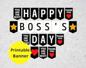 Boss's Day Printable Banner, Happy Boss's Day Sign, National Boss's Day, Boss Appreciation, Best Boss Ever, Worlds Best Boss
