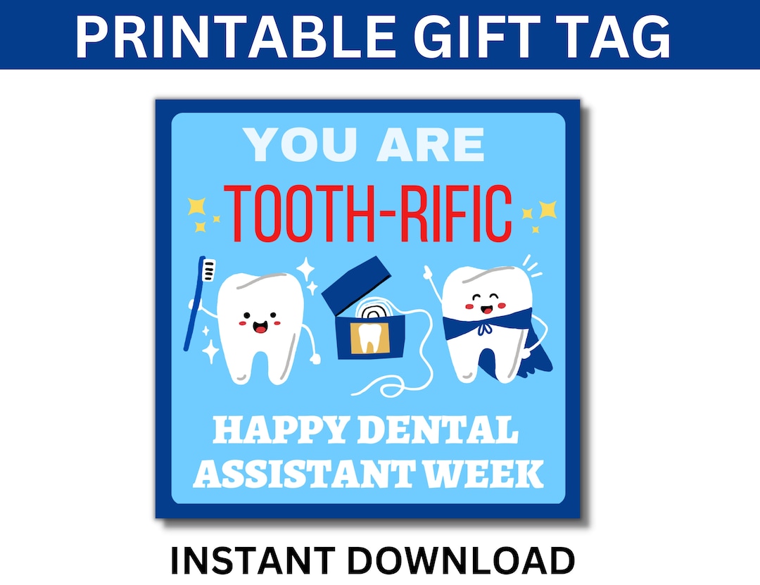 Dental Assistant Week Gift Tag Happy Dental Assistant Week Etsy