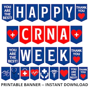 CRNA Week Printable Banner, Certified Registered Nurse Anesthetists Week Sign, Nurse Anesthetist Appreciation Week, CRNA Week Gift, CRNA