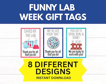 Funny Lab Week Printable Gift Tag Bundle Printable Medical Laboratory Professionals Week Lab Professional Appreciation Medical Lab Week Gift