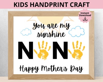 Nana Mother's Day Handprint Craft, Nana Mother's Day Handprint Printable, Nana Printable Gift, Kids Handprint Craft, Keepsake Craft from Kid