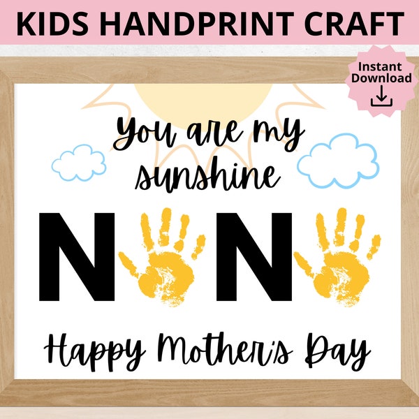 Nana Mother's Day Handprint Craft, Nana Mother's Day Handprint Printable, Nana Printable Gift, Kids Handprint Craft, Keepsake Craft from Kid